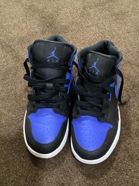Jordan Kids High-Top Sneakers in Black and Royal Blue